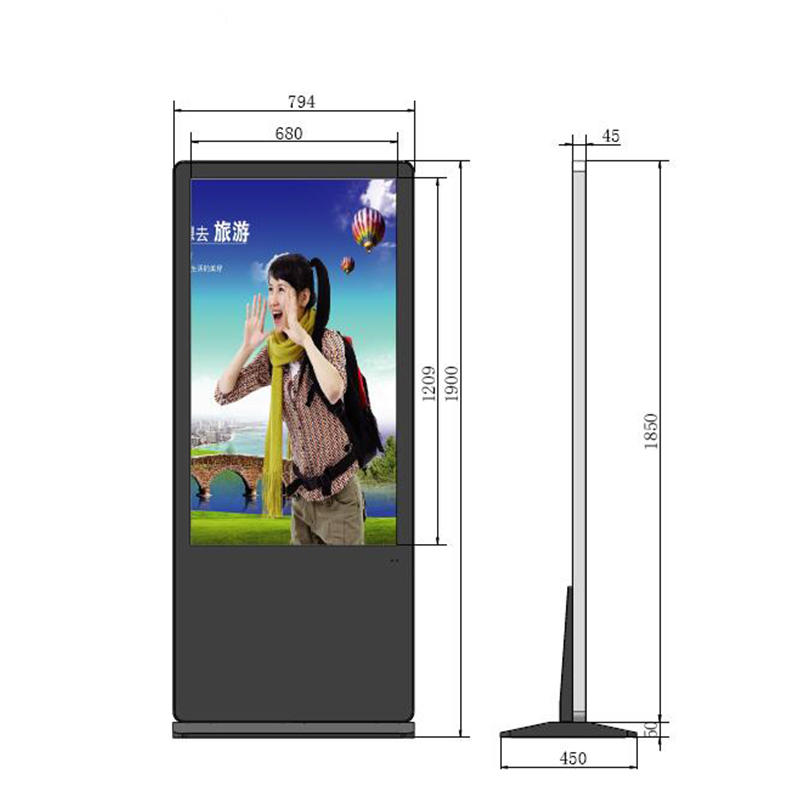 Factory Prices Ultra Thin Free Standing LCD Advertising Player Touch Network Stand Digital Signage Display