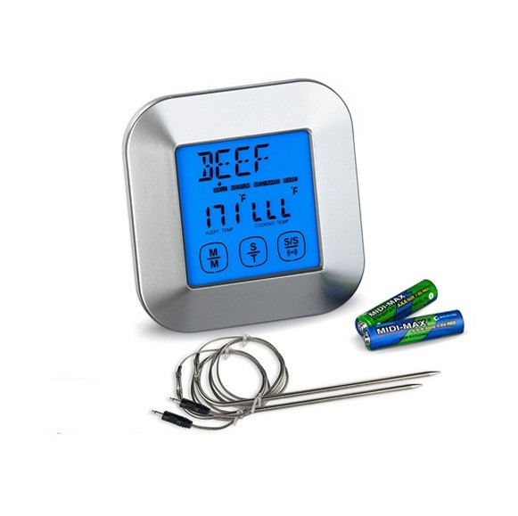 Digital Meat Kitchen Oven BBQ Cooking Probe Thermometer and Timer Instant Read Touchscreen