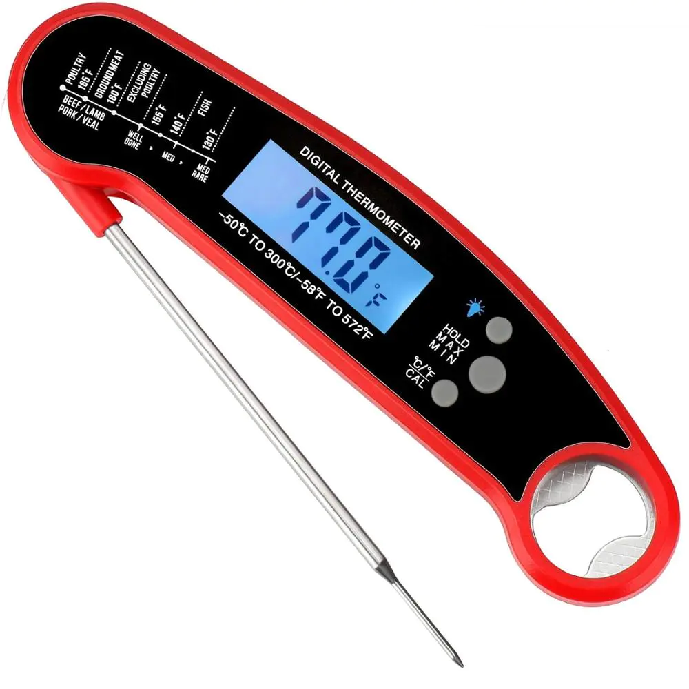 Digital Meat Thermometer with Timer for Cooking Food Barbecue Smoker Grilling Oven