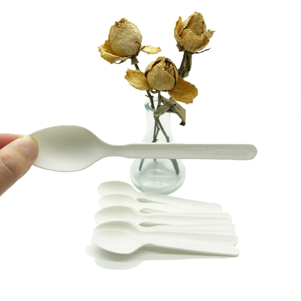 Compostable Cutlery Biodegradable disposable cutlery 6 Inches Starch Spoon
