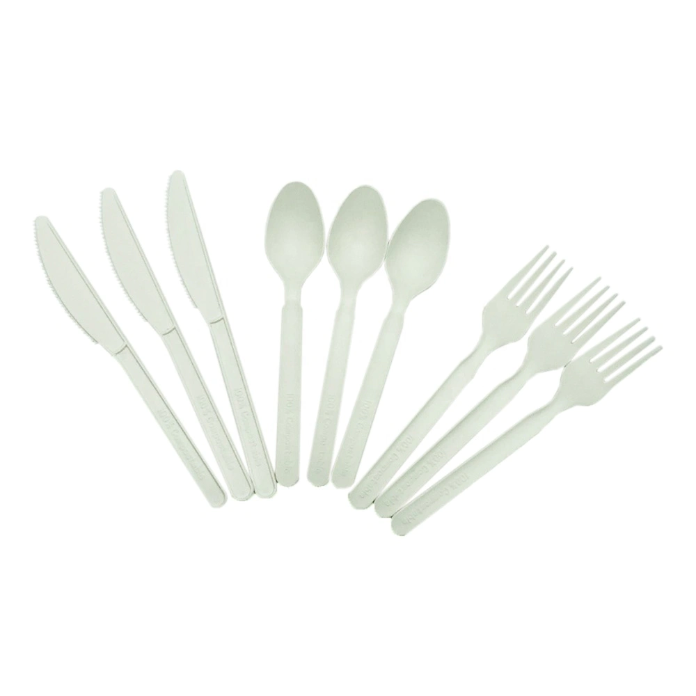 PLA Compostable Eco Friendly Cutlery Set 100% Biodegradable Disposable Cutlery