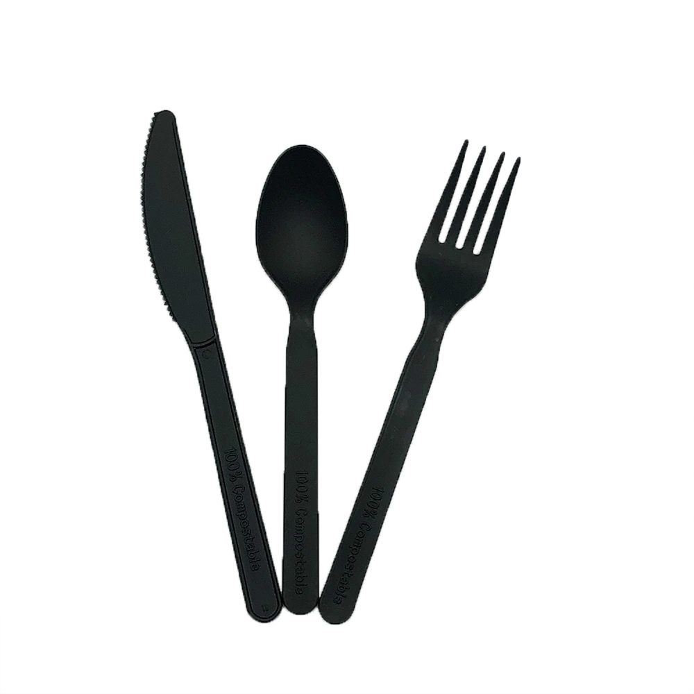 Eco Friendly Cornstarch Compostable Cutlery Set 100% Biodegradable Disposable PLA Cutlery Spoon Fork Knife
