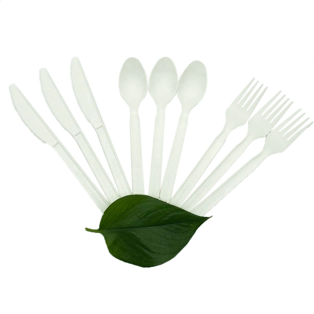 ECO Friendly Compostable PLA Cutlery6 inch flatware compostable cutlery set cpla plastic fork spoon knife
