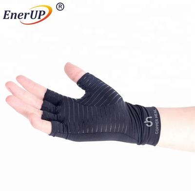 Compression arthritis open fingertip copper gloves