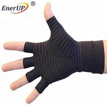 copper compression arthritis gloves spandex fingerless gloves