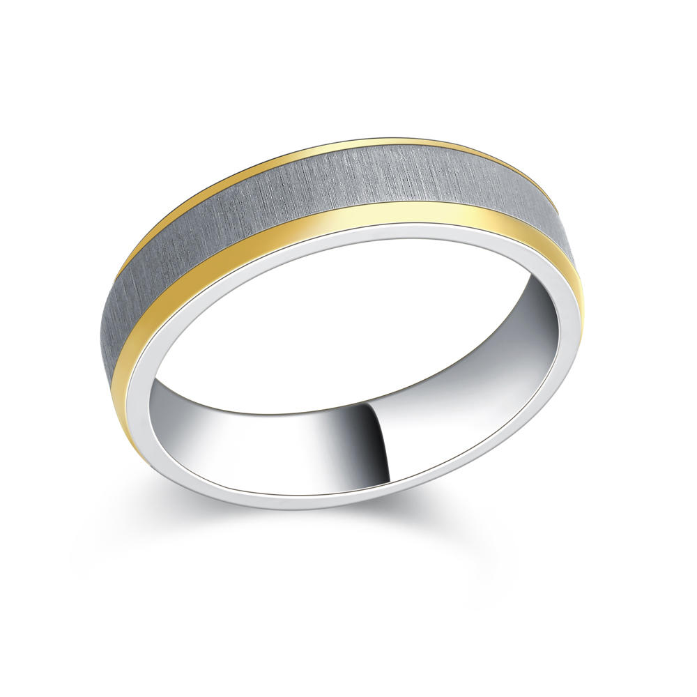 product-Simple Gold Rim Stainless Steel Sand Blasting Rings For Men And Women-BEYALY-img-3