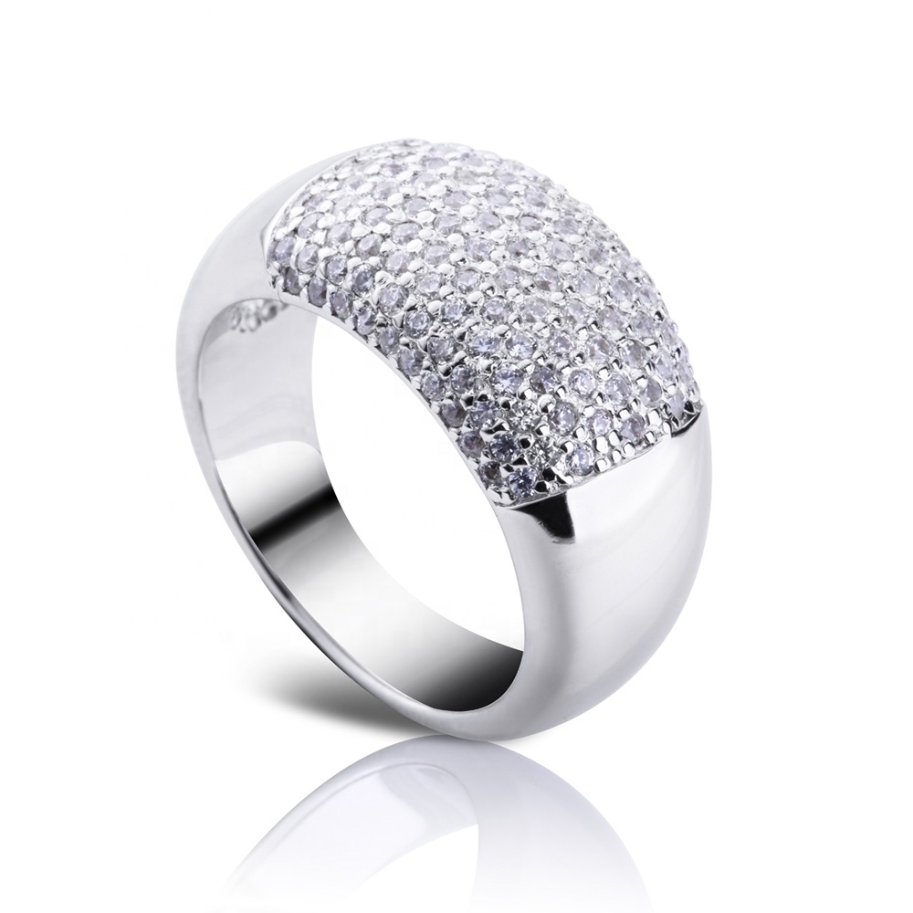 Classic Style Cz Inlaid High End Platinum Rings For Men