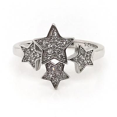 Shiny Cz Multi Star Fashion Jewelry Platinum Ring Prices In Silver