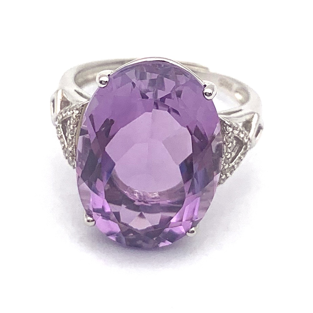 Dazzling Purple Big Crystal Stone Ring Designs For Women
