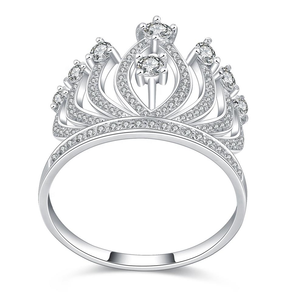 product-Fashion Beauty Cz Crown Silver Solid Gold Wedding Ring-BEYALY-img-3