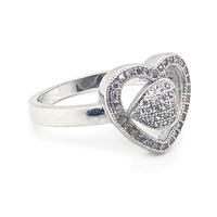 Anniversary classic heart couple wedding artificial diamond ring
