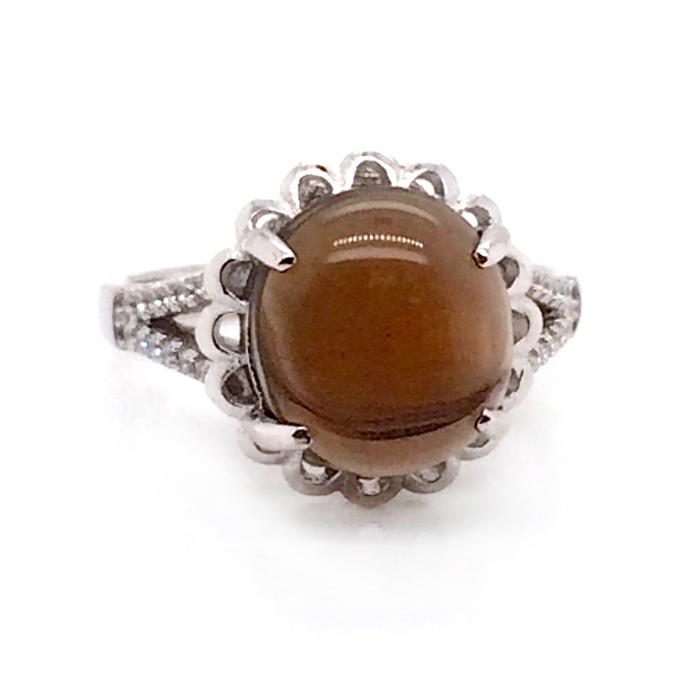 Hot sale beautiful lace agate stone silver ring