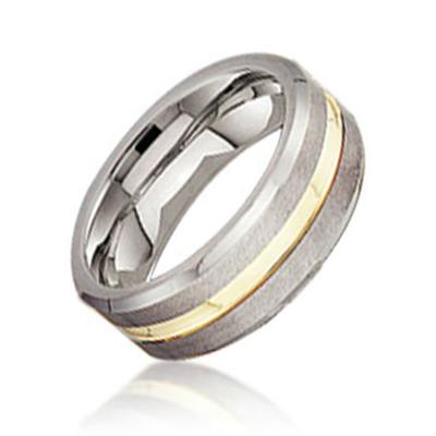 Cheap Men's Dull Polish 18K Golden Jewelry Fashion Tungsten Ring 8mm
