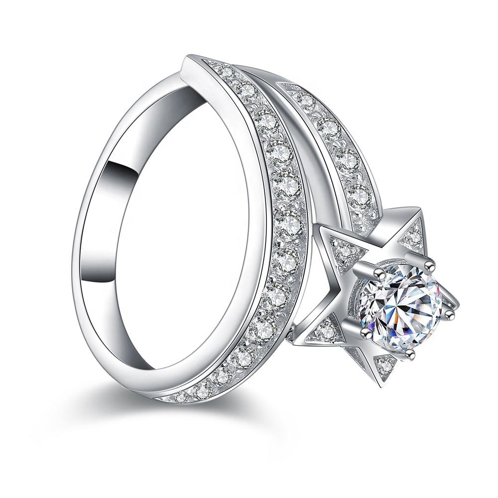 product-Beautiful womens cubic zircon silver eastern star rings-BEYALY-img-3