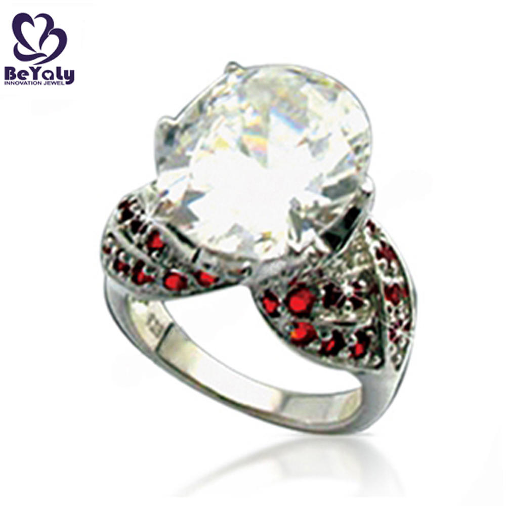 product-Brilliant Flower Gold Plating Engraved Ruby Ring Gemstone Jewelry-BEYALY-img-3