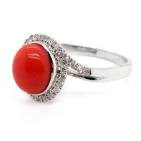 Red Stone Pave Setting Cz 925 Silver Fine Jewellery