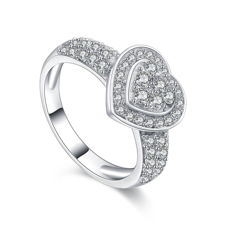 Attractive Price Women'S 925 Silver Heart Cz Rings Thailand