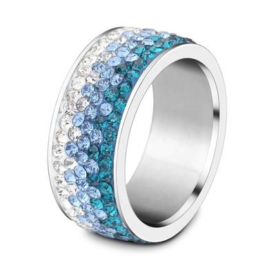 Popular Stainless Steel Diamond Ring, Ornaments Progressive Blue Color Ring