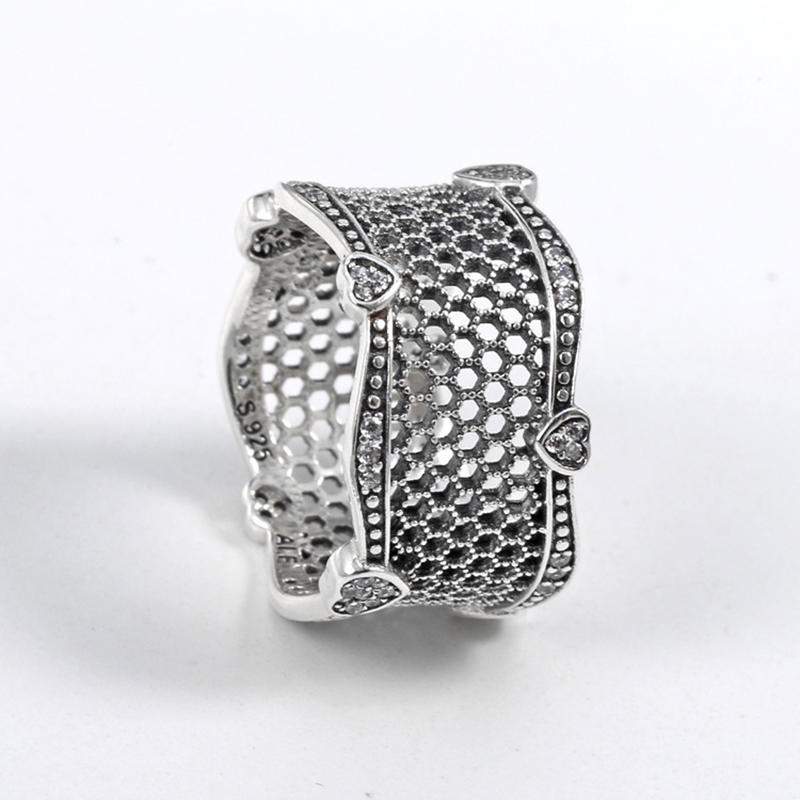 product-Fashion Silver Cz New Design Ladies Finger Ring, Heart Design Wave Ring-BEYALY-img-3
