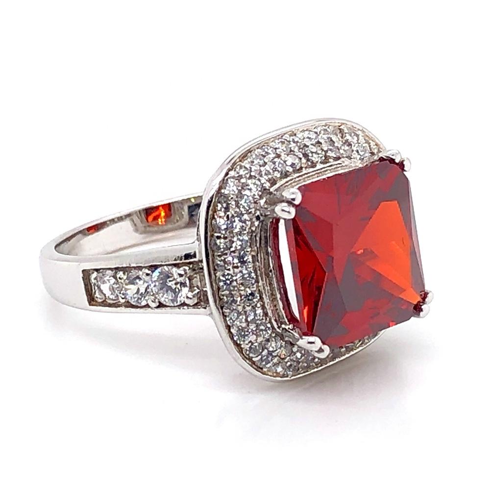 product-BEYALY-925 Sterling Silver Double Laps Cz Setting Rings With Red Zircon-img-2
