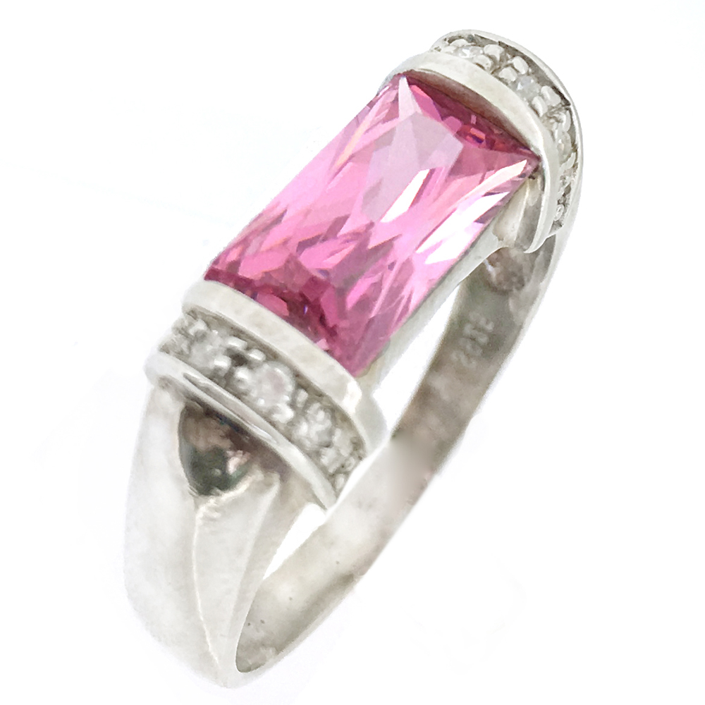 Luxurious design purple gemstone silver gold ring dubai