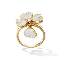 Fashion Silver Clover 14K Gold Jewelry Wholesale Ring Set
