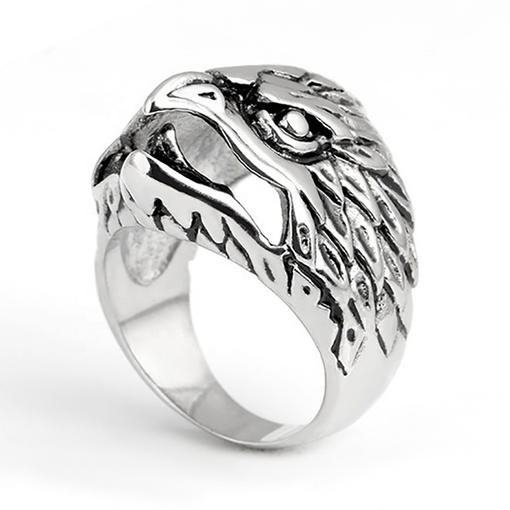 Wholesale custom casting stainless steel eagle ring for men