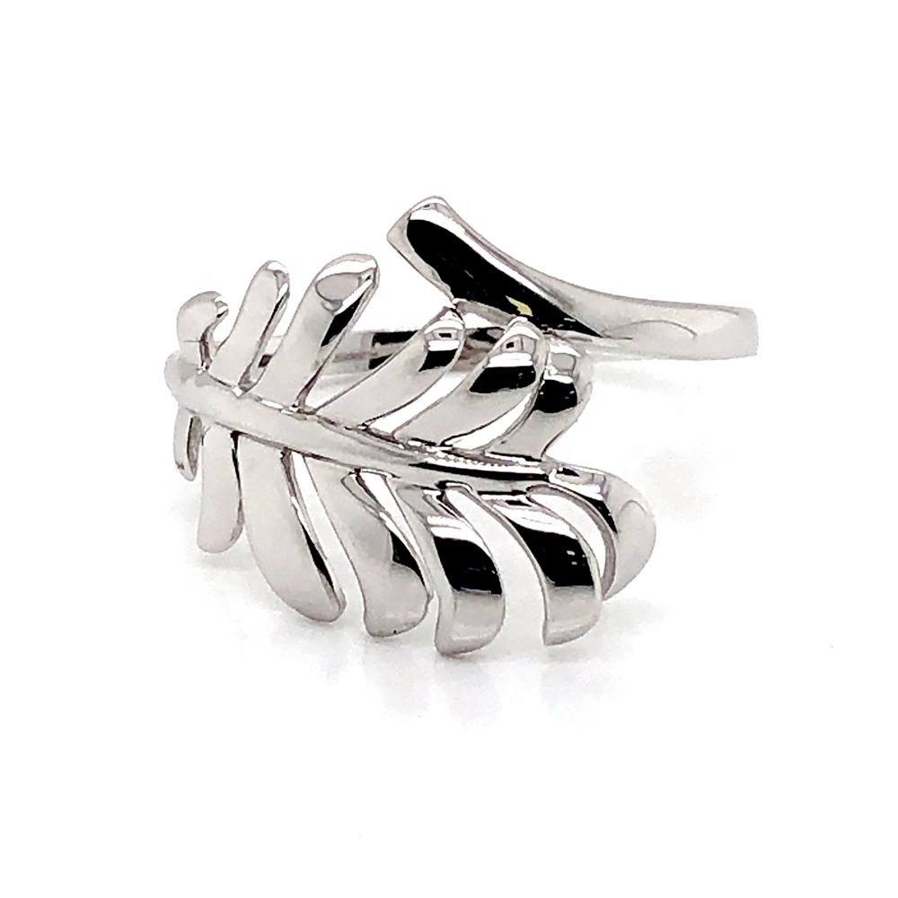 Simple leaf design wholesale sterling silver 925 fashion ring