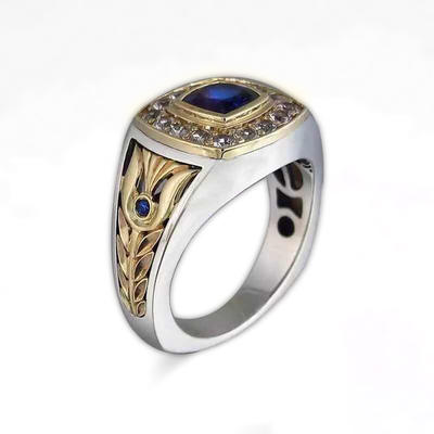 Hot Sell Two-Color Zircon Ring, Fashion Jewelry Men And Women Ring Ebay New Wholesale