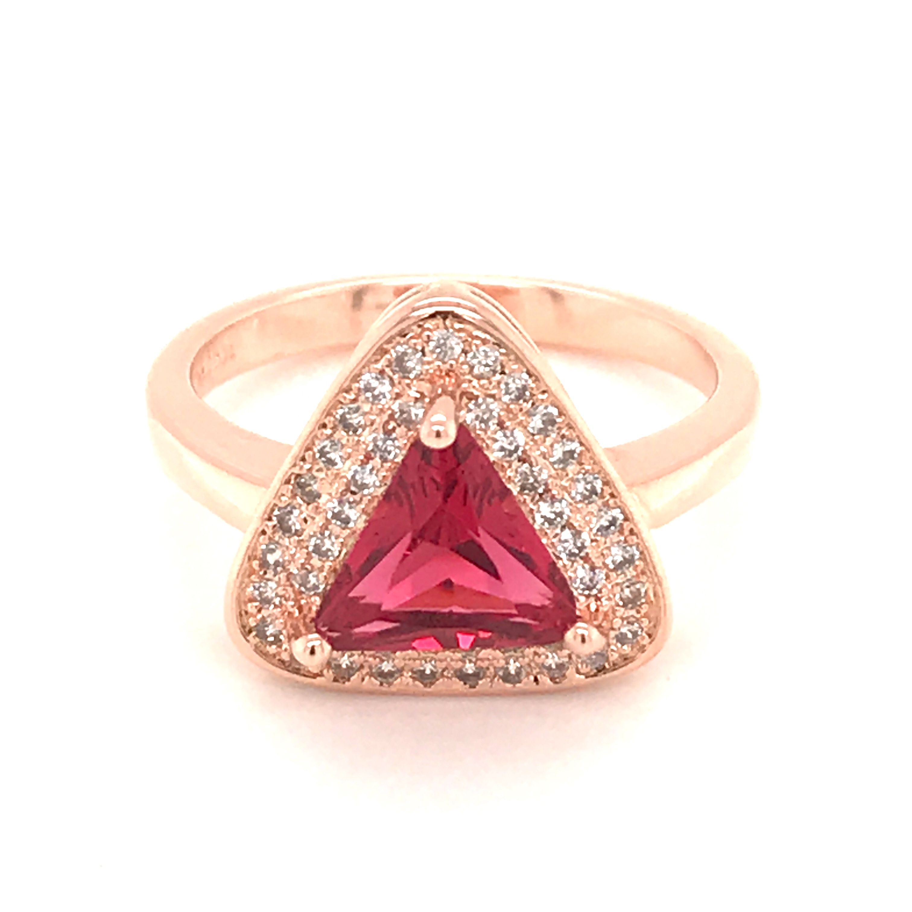 China Direct Supplier Triangle Unisex Silver Bijou Real Ruby Rings