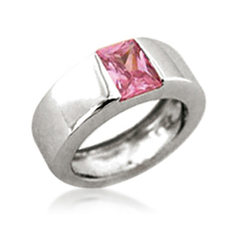 Purple Gemstone Bezel Setting Bulk Silver Rings Design For Girls