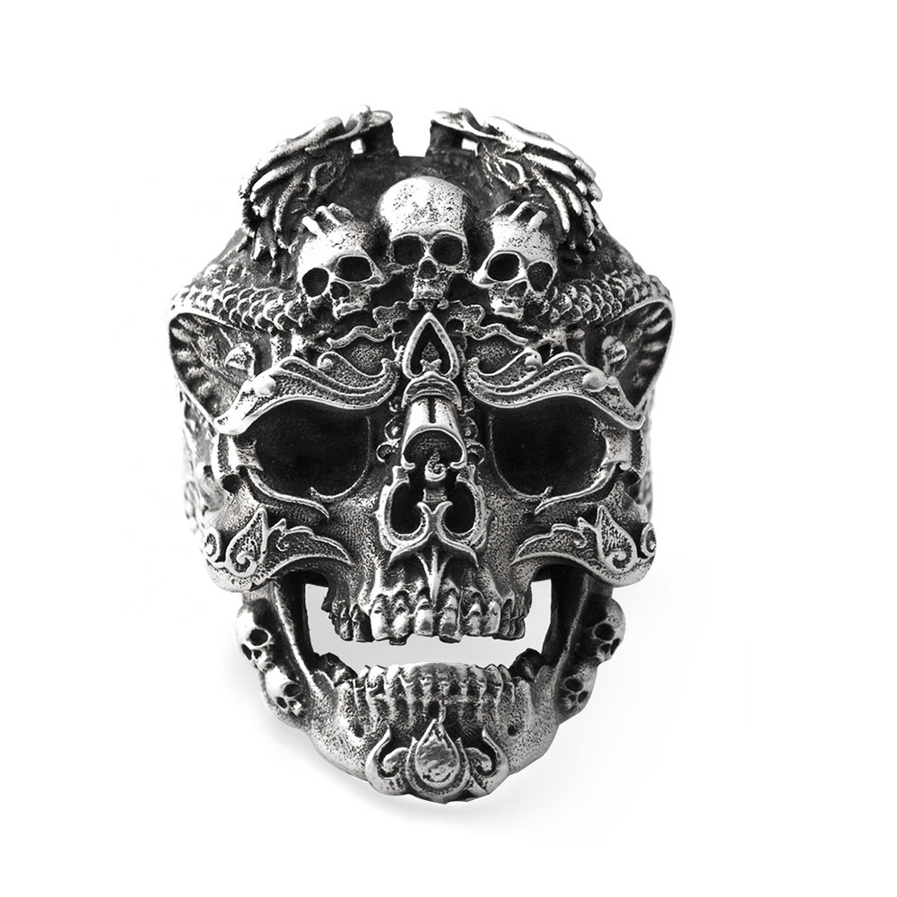 Ded Eye Punk Skull Ring For Man Stainless Snd Silver Also, Skull Head Silver Ring