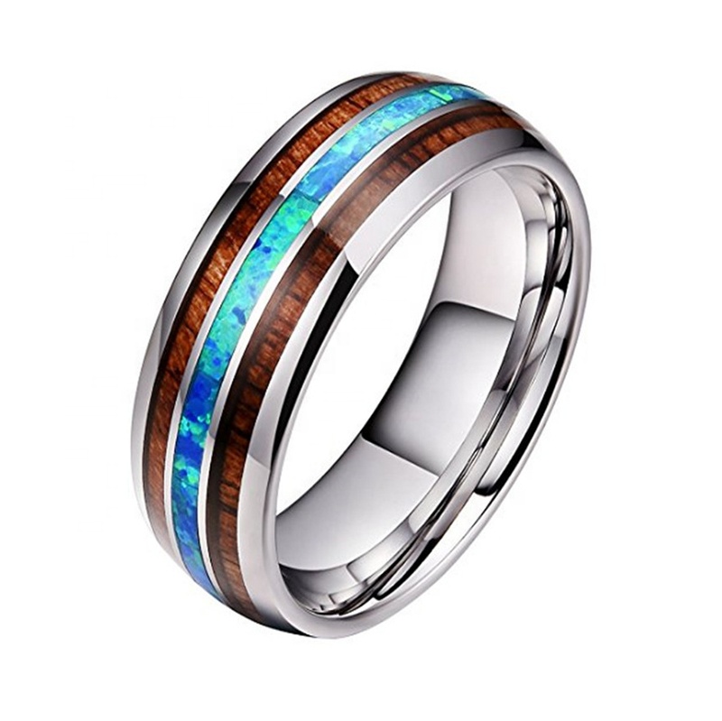 Ceramic Stainless Steel Ring Gifts, Popular European And American Fashion Opal Ring