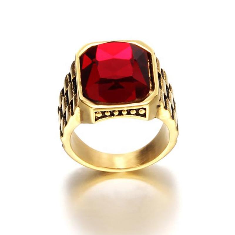 product-Personalized Retro Inlaid Red Gem Trend Jewelry Stainless Steel Ring-BEYALY-img-3