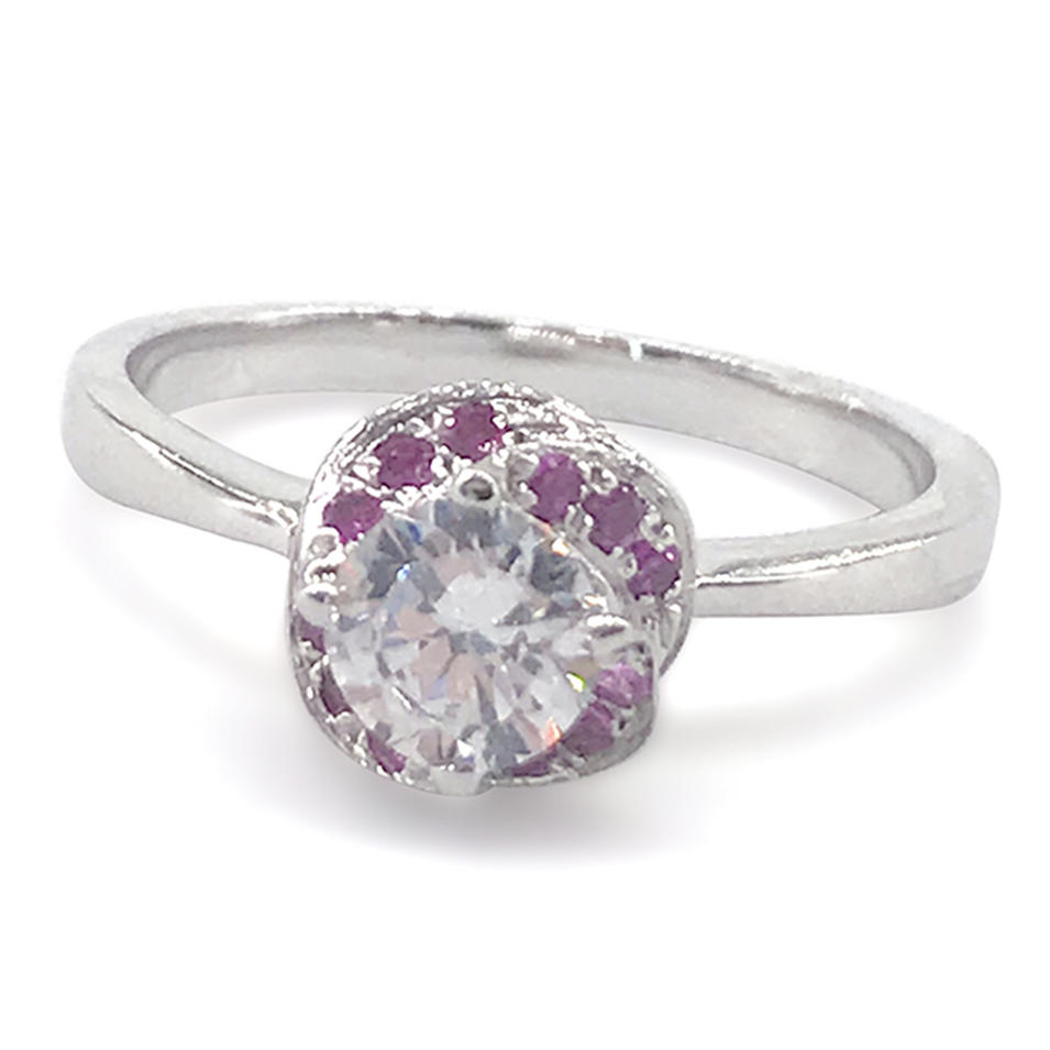 Flower Costume Jewelry 925 Sterling Silver Genuine Natural Ruby Ring
