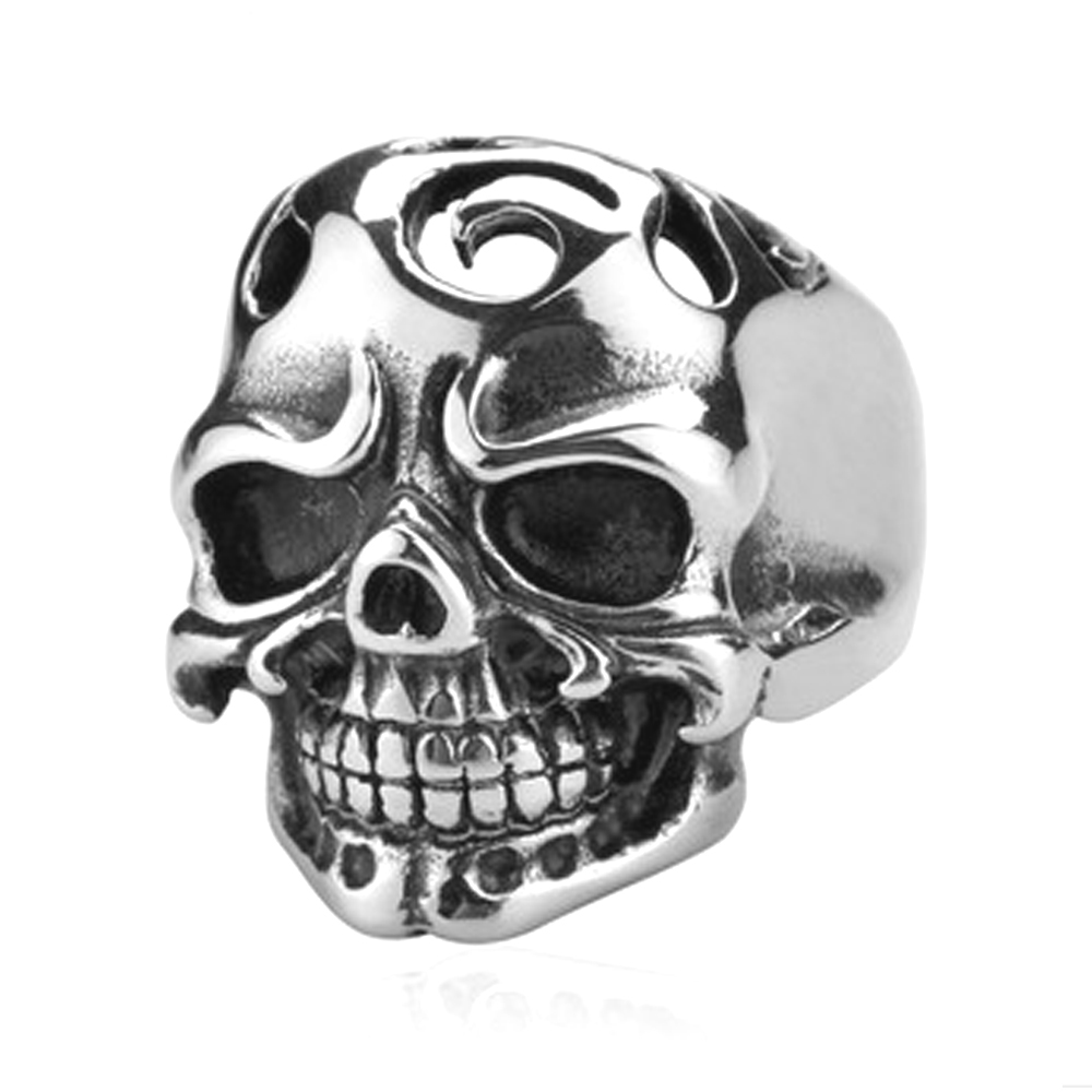 Modern style wholesale men's 925 sterling silver skull rings