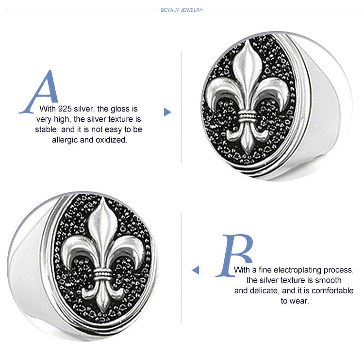 product-Fantastic fleur de lis engraved silver princess crown rings-BEYALY-img-3