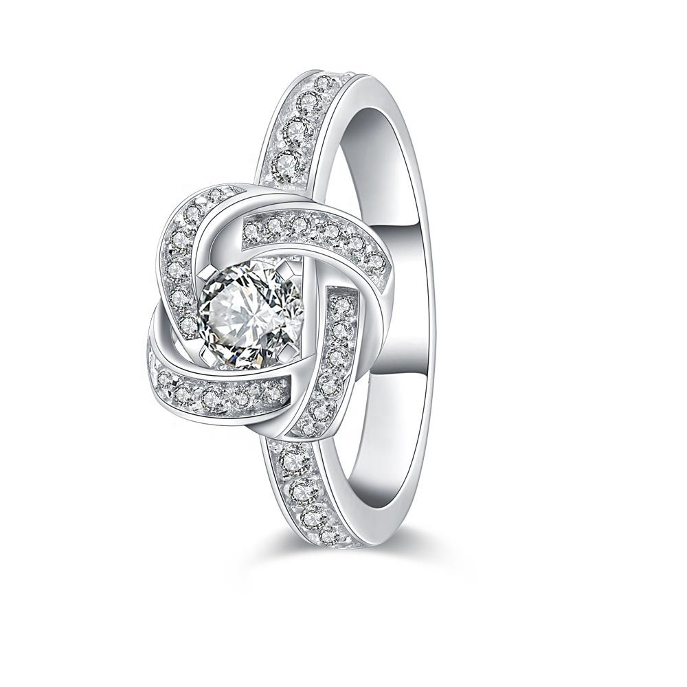 product-Fancy Gold Wedding Ring Set, Wedding Ring Gold 18K, 18K White Gold Ring Jewelry Women Weddin-3