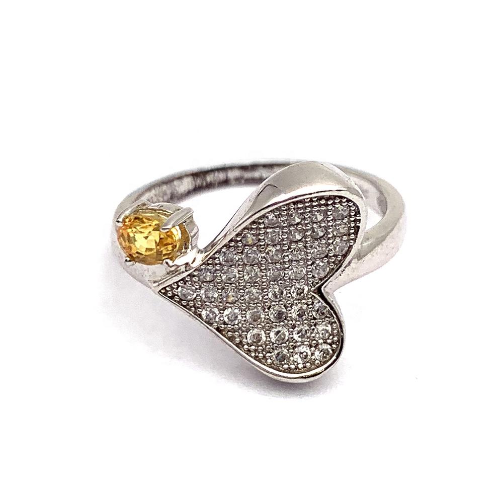 Yellow topaz clear cz silver ebay gemstone rings