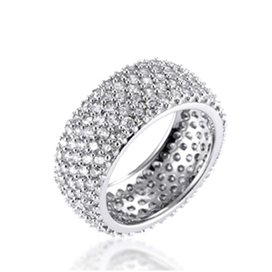 Good quality full pave setting cz 925 silver ring