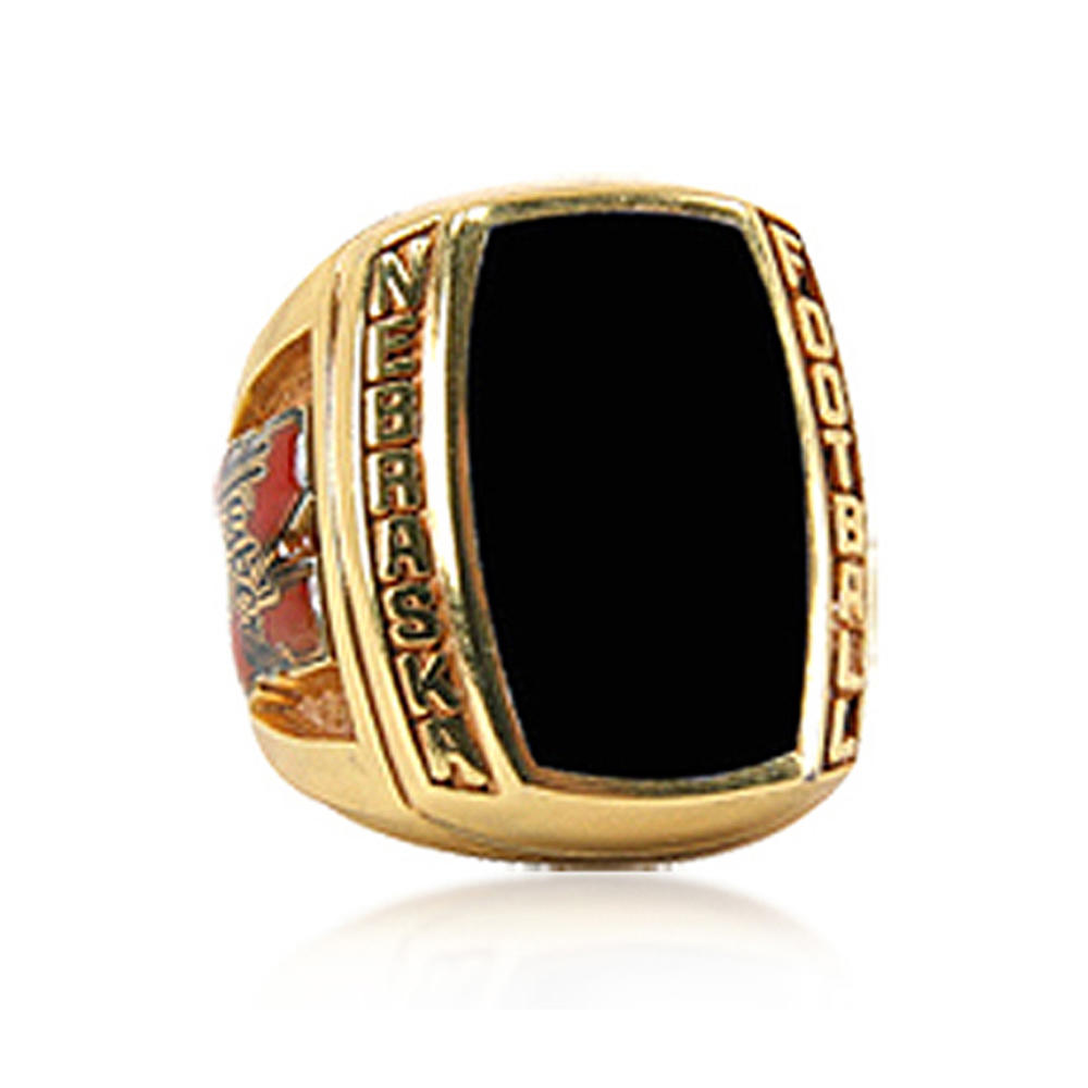 Black painting gold plating custom signet rings without stone