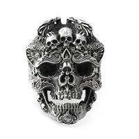 Vintage Jewelry Mens Rings 925 Silver Skull, Gothic Skull Ring