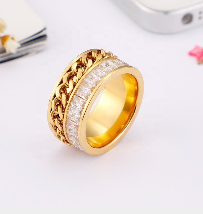 product-BEYALY-Fashion New Chain Creative Set Zircon Ring Stainless Steel Gold Plated-img-2