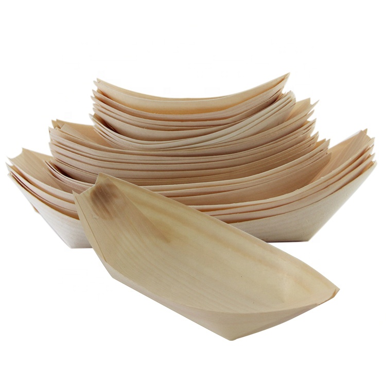 Wholesale birchwood Japanese tableware sushi wooden boat