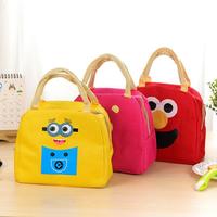 Cartoon Portable Lightweight Insulated Thermal Canvas Lunch Bag for Women and Kids