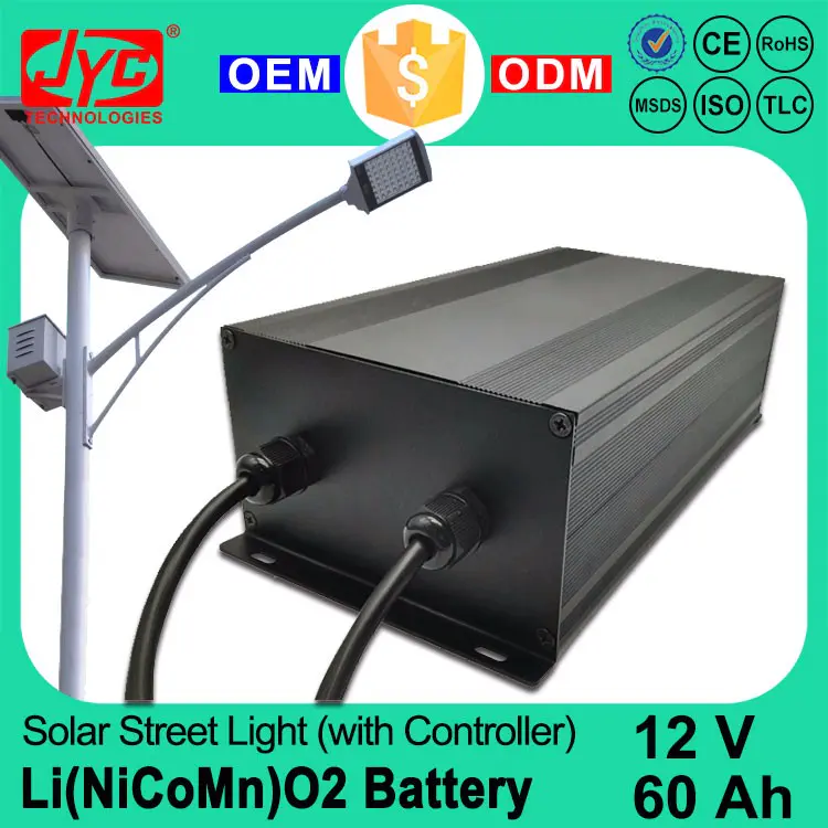 12V 60AH Solar Street Light Battery with Controller Lighter Weight and High Voltage of High Discharge Rate Lipo Battery