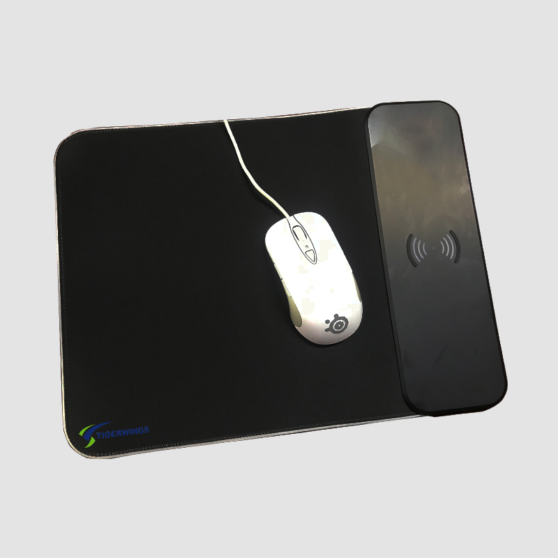 product-Wireless charging custom mouse pad led rgb light red blue light gaming pad office mousepad-T-1