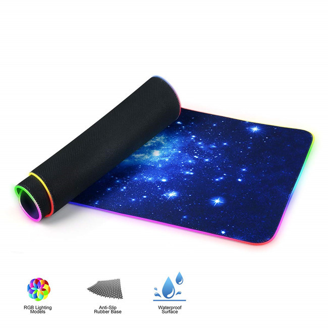 BIG RGB LED DESK MAT COMPUTER GAME LARGE COLORFUL NONE SLIP RUBBER MOUSE PAD