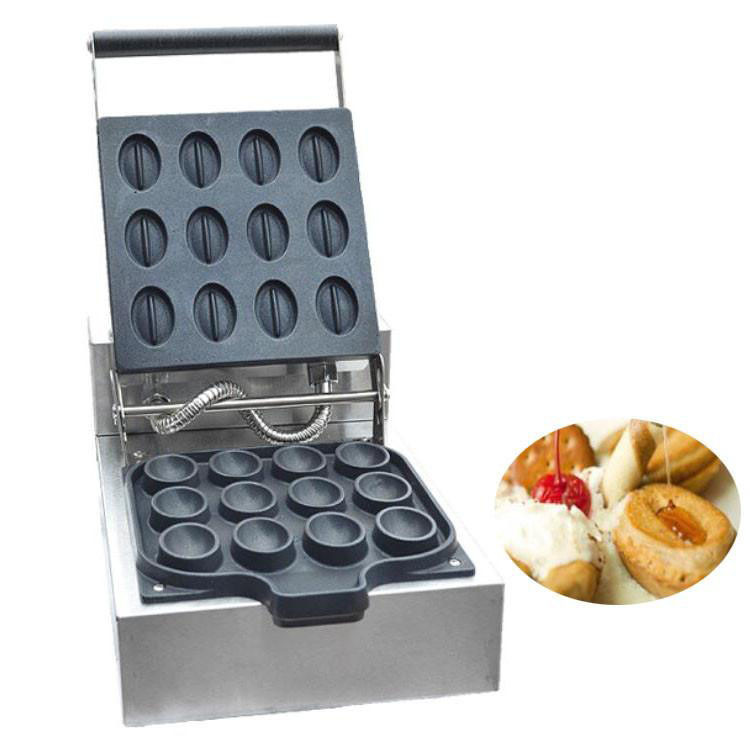 Commercial Hot Sale Electric Nonstick 12pcs Mini Cookie Coffee Bean Waffle Maker Machines