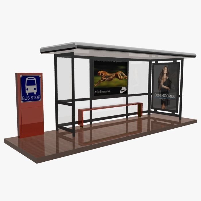 Smart City Outdoor Advertising Bus Shelter Bus Station